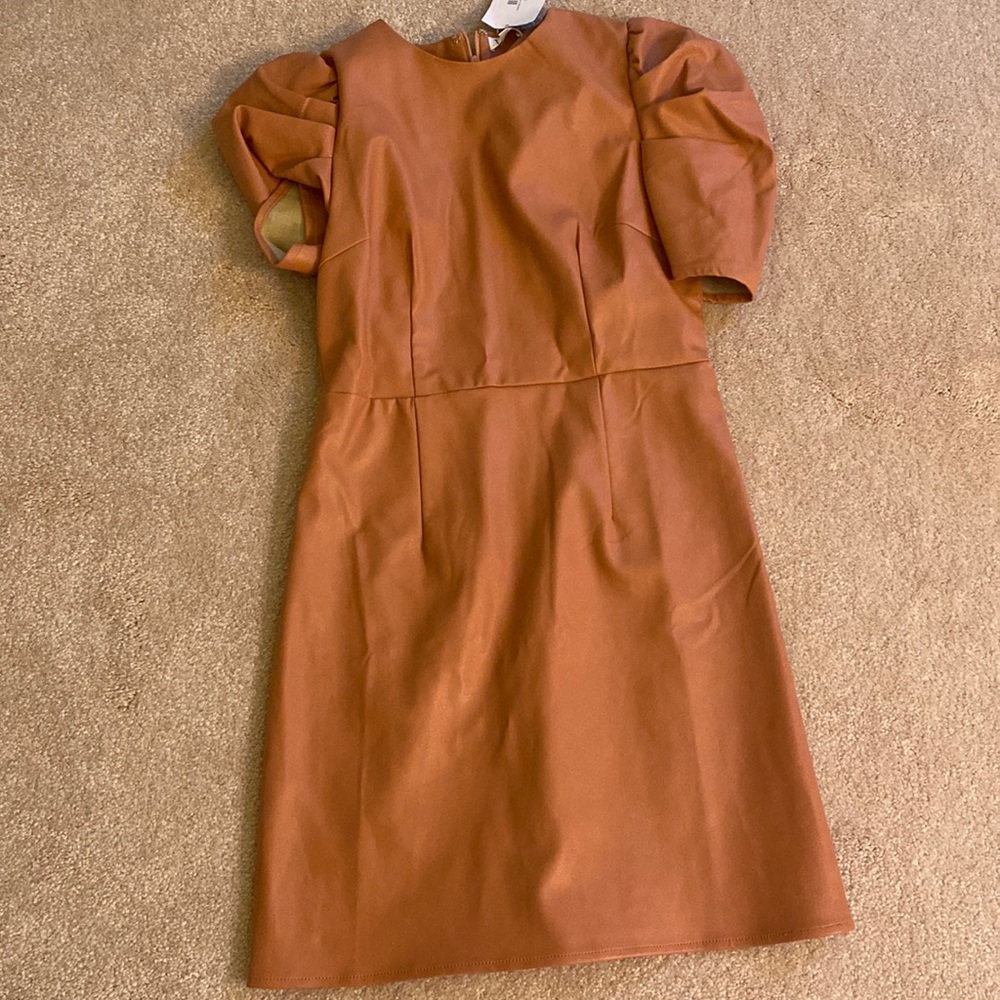 Leather dress in Mauva S NEW